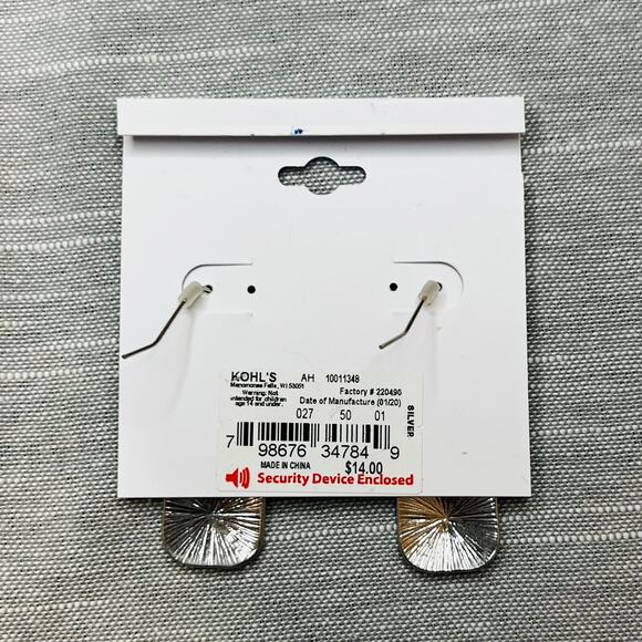 New Sonoma Silver Hammered Dangle Earrings - Picture 2 of 2